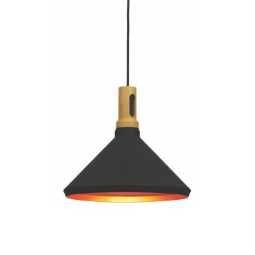 Artdelight Cornet - lampe suspendue - Ø 41 x 170 cm - noir et or