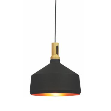 Artdelight Cornet - lampe suspendue - Ø 36 x 173 cm - noir et or