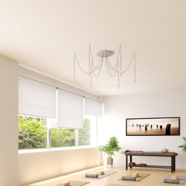 Creative Cables - Rose-One Rosace de plafond ronde pour 6 points lumineux - Ø 40 x 3,5 cm - blanc