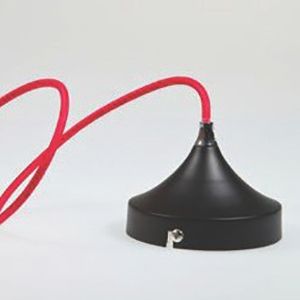 Artdelight Iron - lampe suspendue - Ø 12 x 120 cm - noir et rouge