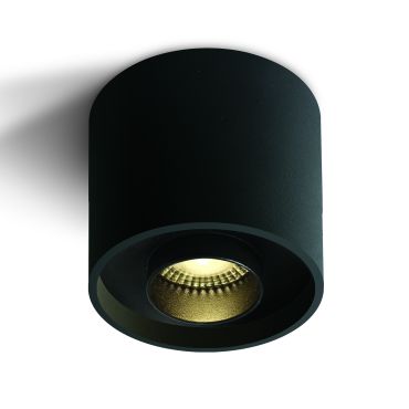 ONE Light Dark Light Cylinders - spot en saillie 1L - Ø 10 x 10 cm - 22W LED inclus - noir
