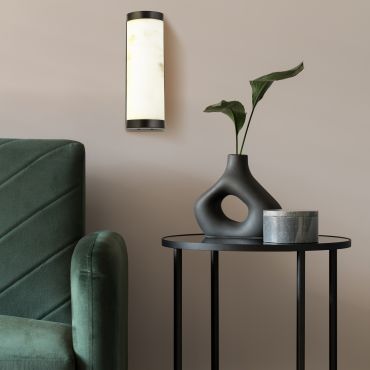 Searchlight Nile - applique murale - 8 x 25 cm - 8W LED dimmable inclus - noir mat