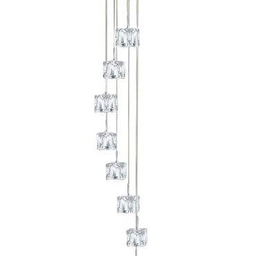 Searchlight Ice Cube - lampe suspendue - Ø 20 x 116 cm - 8 x 5W LED dimmable inclus - chrome