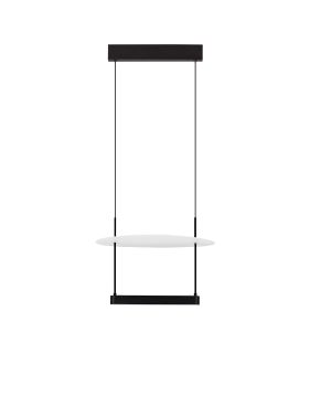 Nova Luce Diona - lampe suspendue - Ø 40 x 160 cm - 29W dimmable LED inclus - noir sablé et blanc