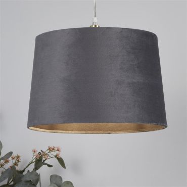 Abat-jour tambour Searchlight - Ø 30 x 20 cm - anthracite et or brossé