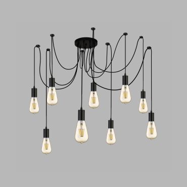 Searchlight Squiggle - lampe suspendue - Ø 20 x 202,5 cm - noir mat