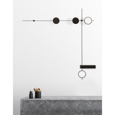 Nova Luce Magna - structure murale magnétique - 150 x 1,5 x 12 cm - noir sable