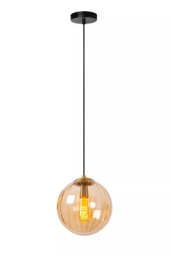 Lucide Monsaraz - lampe suspendue - Ø 25 x 161 cm - ambre