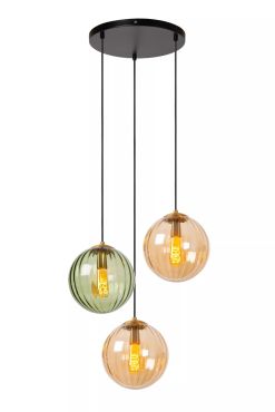 Lucide Monsaraz - lampe suspendue - Ø 35 x 150 cm - multicolore