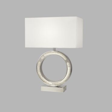 Searchlight Alaska - lampe de table - 32 x 60 cm - 9W LED inclus - blanc et chrome