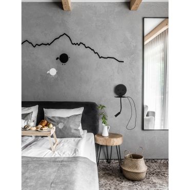Nova Luce Eclip - applique murale avec interrupteur et chargeur USB - 15 x 19,5 x 50 cm - 6W + 3W LED inclus - noir