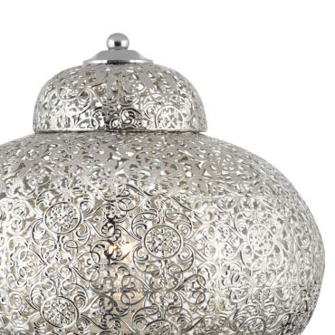 Searchlight Fretwork - lampe à poser - Ø 26 x 26 - nickel poli