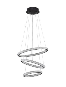 Nova Luce Ginevra - suspension - Ø 51 x 120 cm - 69W LED dimmable inclus - noir sable