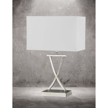 Searchlight Club - lampe à poser - 31 x 20 x 48,5 cm - blanc et chrome