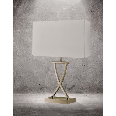Searchlight Club - lampe à poser - 31 x 20 x 48,5 cm - crème et laiton antique