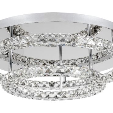 Nova Luce Quentin - plafonnier - Ø 60 x 18 cm - 44W LED inclus - chrome