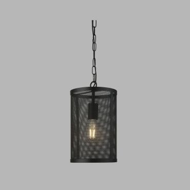 Searchlight Fishnet - lampe suspendue - Ø 20 x 150 cm - noir mat