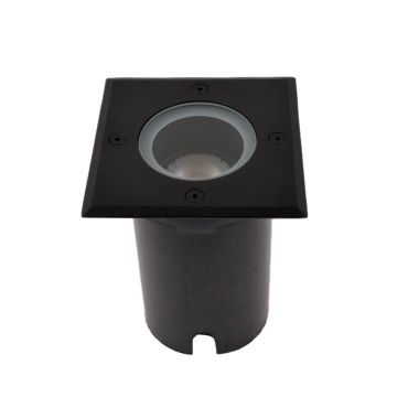 Roi Du Luminaire Hades - spot carré pour l'extérieur - 110 x 110 mm, Ø100 mm à encastrer - IP67 - noir
