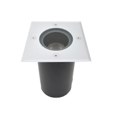 Roi Du Luminaire Hades - spot carré pour l'extérieur - 110 x 110 mm, Ø100 mm à encastrer - IP67 - blanc