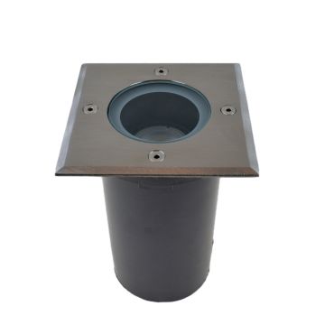 Roi Du Luminaire Hades - spot carré pour l'extérieur - 110 x 110 mm, Ø100 mm à encastrer - IP67 - chromé mat