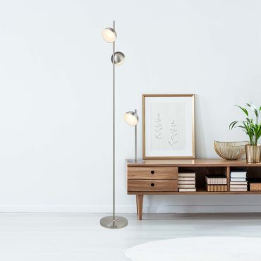 Searchlight Tully - lampe de table - 12 x 35 cm - 6W LED inclus - argent satiné