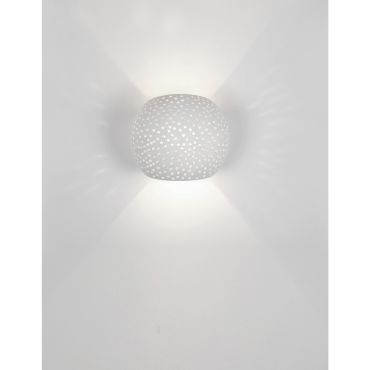 Nova Luce Sandro - applique murale - 15 x 13 x 13 cm - plâtre blanc