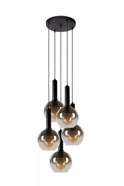 Lucide Marius - lampe suspendue - Ø 55 x 150 cm - noir fumé