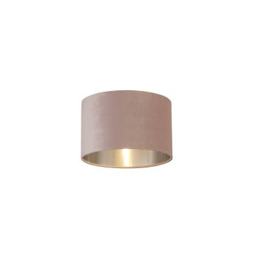 Searchlight Drum Shade - abat-jour - Ø 28 x 18 cm - rose et argent brossé