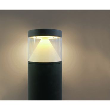 ONE Light LED Bollards Range - lampe de jardin - Ø 16 x 100 cm - 20W LED inclus - IP65 - anthracite - couleur de lumière blanc chaud