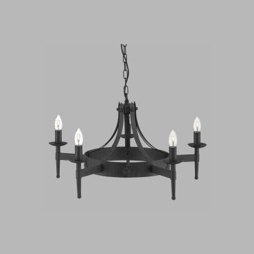 Searchlight Cartwheel - lustre - Ø 67 x 90 cm - noir