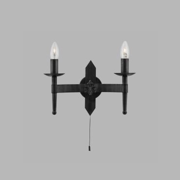 Searchlight Cartwheel - applique murale avec interrupteur à tirette - 34 x 21,5 cm - noir