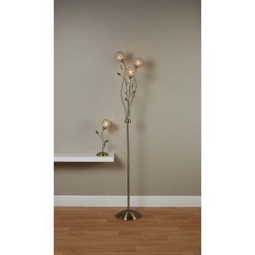 Searchlight Bellis II - lampe à poser - Ø 13 x 38 cm - laiton antique