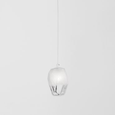 Nova Luce Ice - lampe suspendue - Ø 12 x 180 cm - blanc et transparent