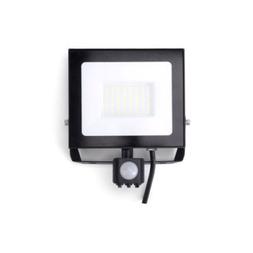 Integral LED Compact Slim - projecteur avec détecteur - 19,8 x 16,7 x 7,9 cm - 50W LED incl. - IP65 - noir - blanc (4000K)