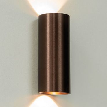 Artdelight Brody2 - applique murale - 7,2 x 7,2 x 18 cm - 2 x 4W LED dimmable inclus - IP54 - bronze brossé