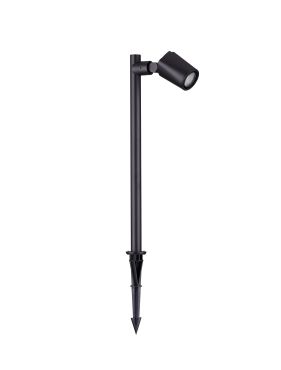 Nova Luce Spy - lampe de jardin - Ø 7,5 x 50 x 14 cm - IP65 - noir sablé