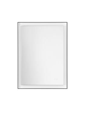 Nova Luce Deca - miroir avec éclairage - 60 x 80 x 3,5 cm - 29W LED inclus - IP44 - noir sablé et blanc