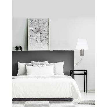 Nova Luce Valencia - applique murale avec interrupteur - 25 x 21 x 40 cm - 3W LED inclus - blanc et chrome