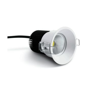 ONE Light COB Dark Light Range - spot à encastrer - Ø 82 mm, Ø 75 mm encastré - 12W LED inclus - IP44 - blanc - couleur de lumière blanc chaud