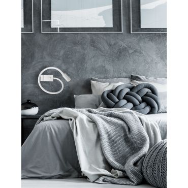 Nova Luce Geneva - applique murale avec interrupteur - 22,3 x 4,8 x 26,7 cm - 3W LED inclus - blanc