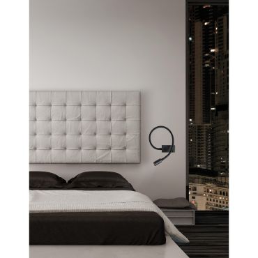 Nova Luce Geneva - applique murale avec interrupteur - 22,3 x 4,8 x 26,7 cm - 3W LED inclus - noir