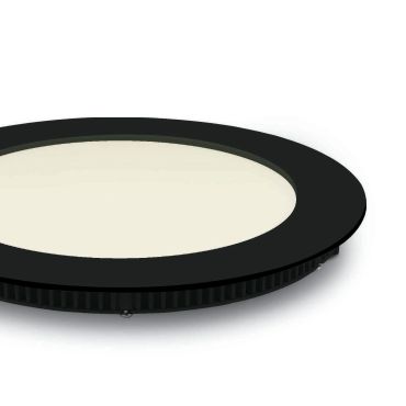 Panneau encastré rond ONE Light - Ø 17,3 x 2,2 cm - 12W LED inclus - IP40 - noir - couleur de lumière blanche