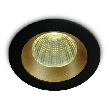 ONE Light 3W Dark Light Range - spot à encastrer - Ø 50 mm, Ø 44 mm encastré - 3W LED inclus - noir et laiton