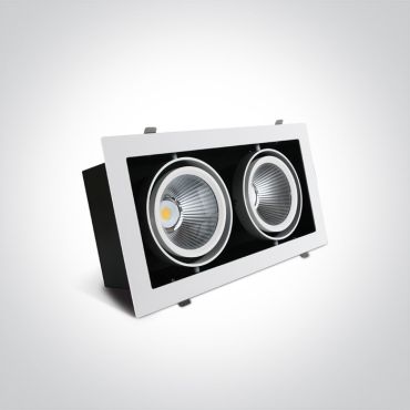 ONE Light COB Box Type Shop - spot à encastrer - 340 x 185 mm, 320 x 160 mm taille d'encastrement - 2 x 30W LED inclus - blanc