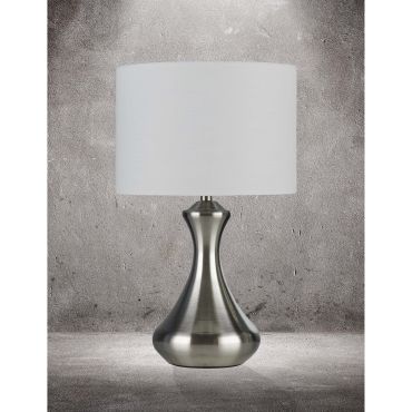 Searchlight Touch - lampe à poser - Ø 24 x 40 cm - 3 niveaux d'intensité - laiton antique et crème