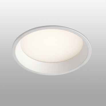 Faro Croc - spot à encastrer - Ø 135 mm, Ø 126 mm à encastrer - 13W LED dimmable inclus - IP44 - blanc mat