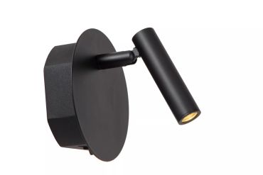Lucide Jolijn applique murale - rechargeable par câble USB - Ø 10,2 x 9 cm - 2W led inclus - noir