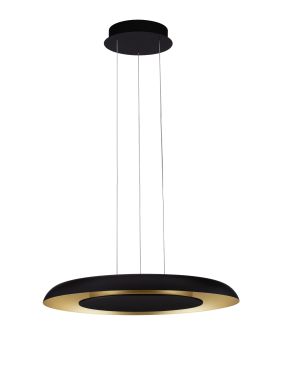 Nova Luce Epos - lampe suspendue - Ø 60 x 145 cm - 38W dimmable LED inclus - noir sablé et or brossé