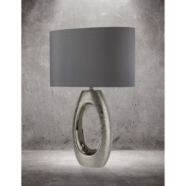 Searchlight Artisan - lampe à poser - 61 cm - chrome et gris