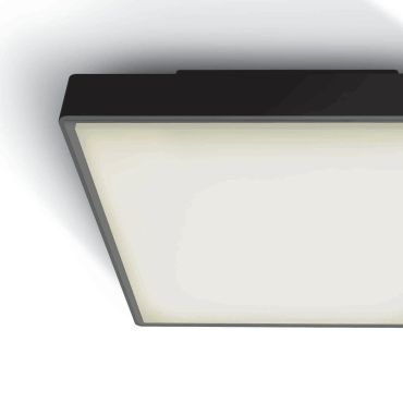 ONE Light E27 Plafo Outdoor Square - plafonnier d'extérieur - 29,5 x 29,5 x 10,5 cm - IP65 - noir